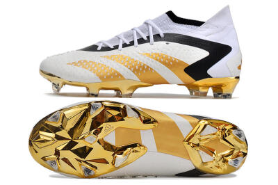 Men's Adidas Predator Accuracy.1 FG Firm Ground High-Tops Football Boots - White/Gold/Black