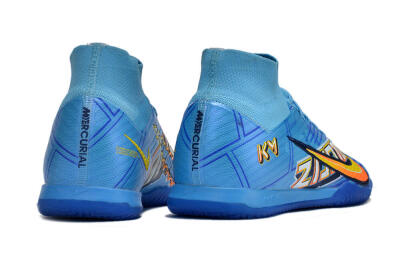 Men's Nike Air Zoom Mercurial Superfly 9 Elite IC Indoor & Futsal High-Tops Football Shoes - Blue/Yellow/Black