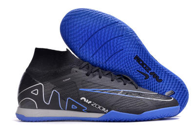 Men's Nike Air Zoom Mercurial Superfly 9 Elite IC Indoor & Futsal High-Tops Football Shoes - Black/Blue/White
