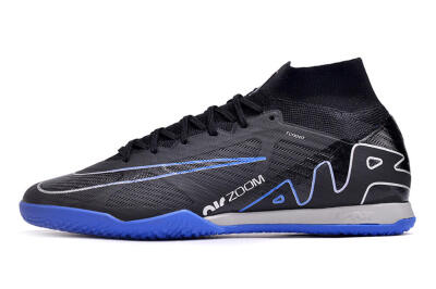 Men's Nike Air Zoom Mercurial Superfly 9 Elite IC Indoor & Futsal High-Tops Football Shoes - Black/Blue/White
