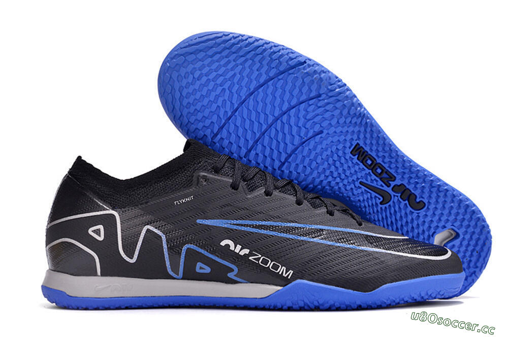 Men's Nike Air Zoom Mercurial Vapor 15 Elite IC Indoor & Futsal Low-Tops Football Shoes - Black/Blue/White 2