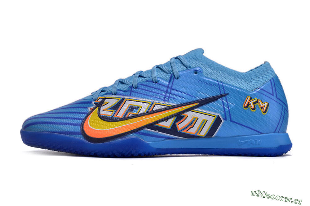 Men's Nike Air Zoom Mercurial Vapor 15 Elite IC Indoor & Futsal Low-Tops Football Shoes - Blue/Yellow/Black 0