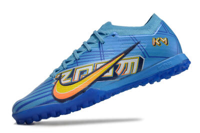 Men's Kylian Mbappe x Nike Air Zoom Mercurial Vapor 15 Elite TF Artificial Turf Low-Tops Football Shoes - Blue/Yellow/Black