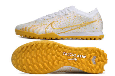 Men's Nike Air Zoom Mercurial Vapor 15 Elite TF Artificial Turf Low-Tops Football Shoes - White/Gold
