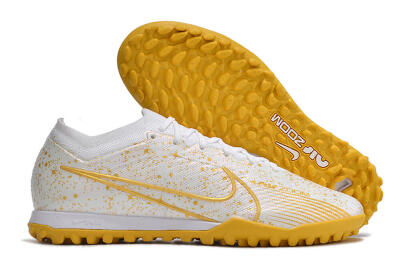 Men's Nike Air Zoom Mercurial Vapor 15 Elite TF Artificial Turf Low-Tops Football Shoes - White/Gold
