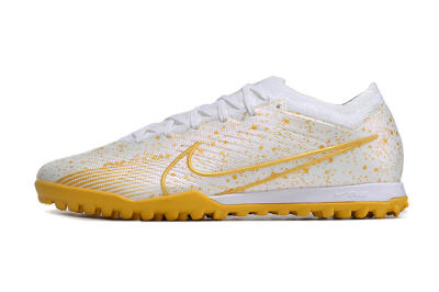 Men's Nike Air Zoom Mercurial Vapor 15 Elite TF Artificial Turf Low-Tops Football Shoes - White/Gold