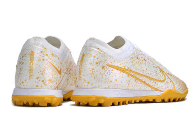 Men's Nike Air Zoom Mercurial Vapor 15 Elite TF Artificial Turf Low-Tops Football Shoes - White/Gold