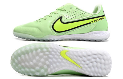 Men's Nike Tiempo Legend 9 TF Artificial Turf Low-Tops Football Shoes - Green/Yellow/Black