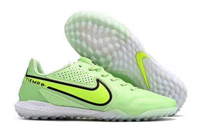 Men's Nike Tiempo Legend 9 TF Artificial Turf Low-Tops Football Shoes - Green/Yellow/Black