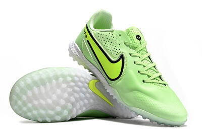 Men's Nike Tiempo Legend 9 TF Artificial Turf Low-Tops Football Shoes - Green/Yellow/Black