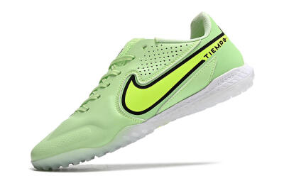 Men's Nike Tiempo Legend 9 TF Artificial Turf Low-Tops Football Shoes - Green/Yellow/Black
