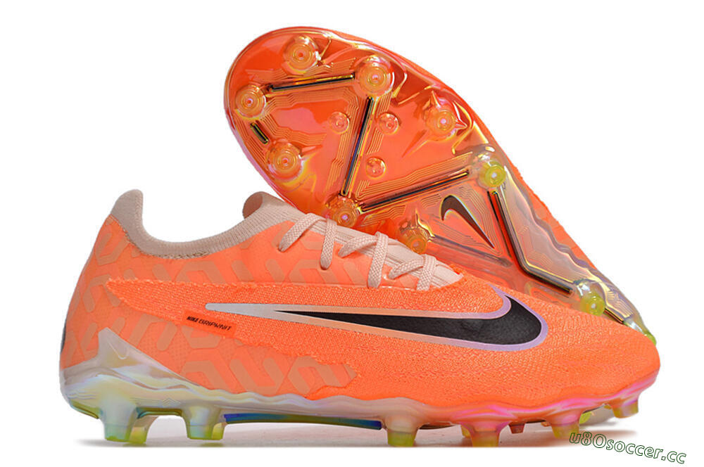 Men's Nike Phantom GX Elite AG Artificial Grass Low-Tops Football Boots - Orange/Black/White 2