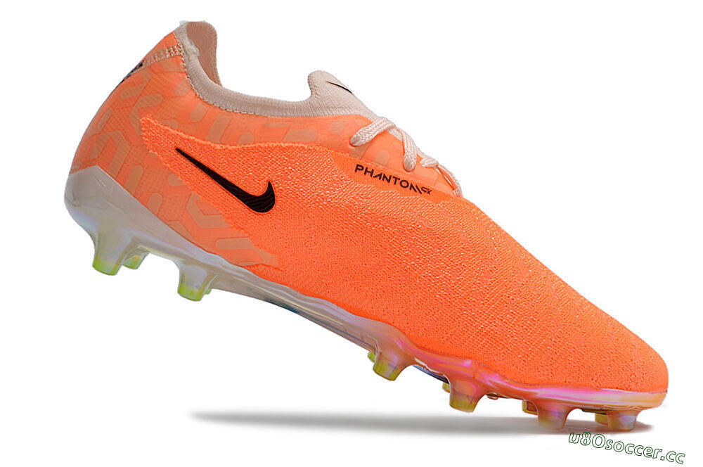 Men's Nike Phantom GX Elite AG Artificial Grass Low-Tops Football Boots - Orange/Black/White 4