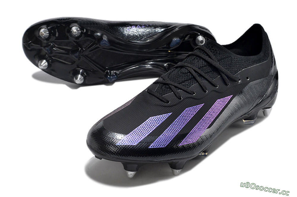 Men's Adidas X Crazyfast.1 SG Soft Ground Low-Tops Football Boots - Black/Purple 3