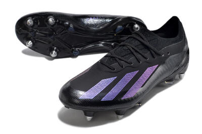 Men's Adidas X Crazyfast.1 SG Soft Ground Low-Tops Football Boots - Black/Purple