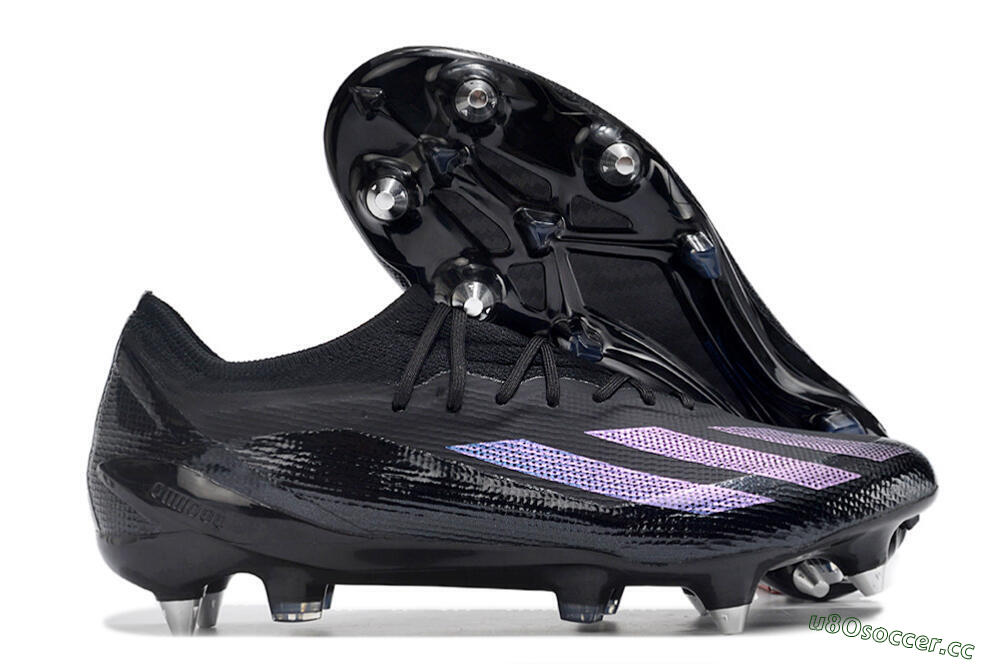 Men's Adidas X Crazyfast.1 SG Soft Ground Low-Tops Football Boots - Black/Purple 2