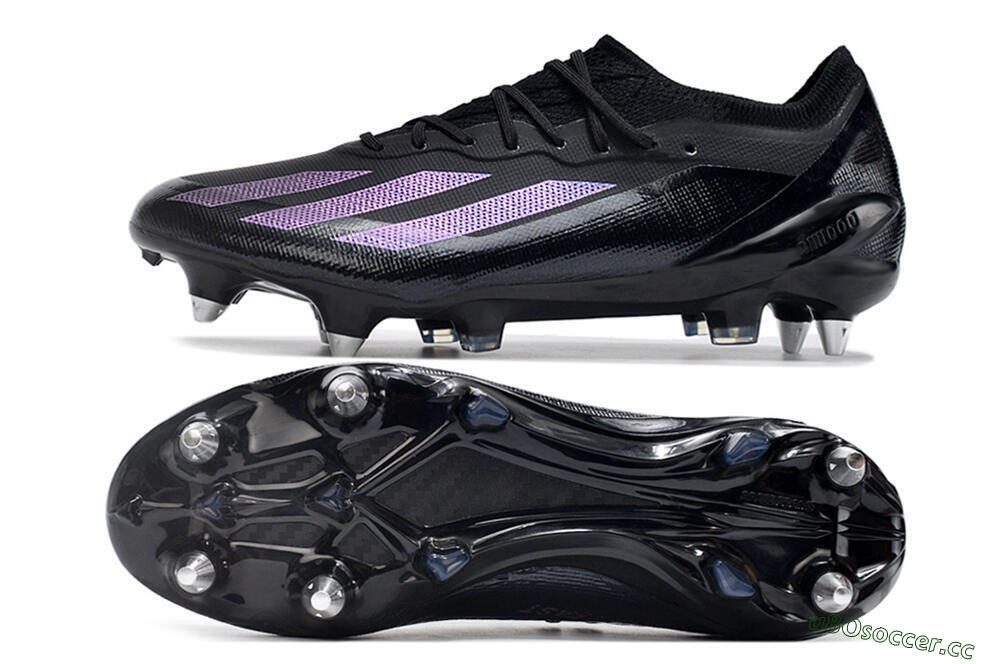Men's Adidas X Crazyfast.1 SG Soft Ground Low-Tops Football Boots - Black/Purple 1