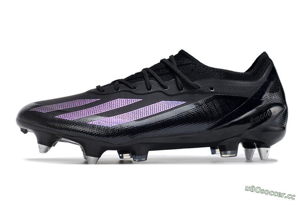 Men's Adidas X Crazyfast.1 SG Soft Ground Low-Tops Football Boots - Black/Purple 0