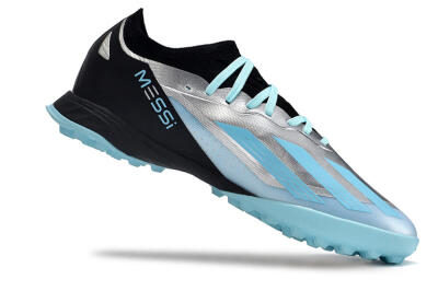 Men's Adidas X Crazyfast.1 TF Artificial Turf Low-Tops Football Shoes - Blue/Silver/Black