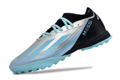 Men's Adidas X Crazyfast.1 TF Artificial Turf Low-Tops Football Shoes - Blue/Silver/Black