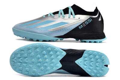 Men's Adidas X Crazyfast.1 TF Artificial Turf Low-Tops Football Shoes - Blue/Silver/Black