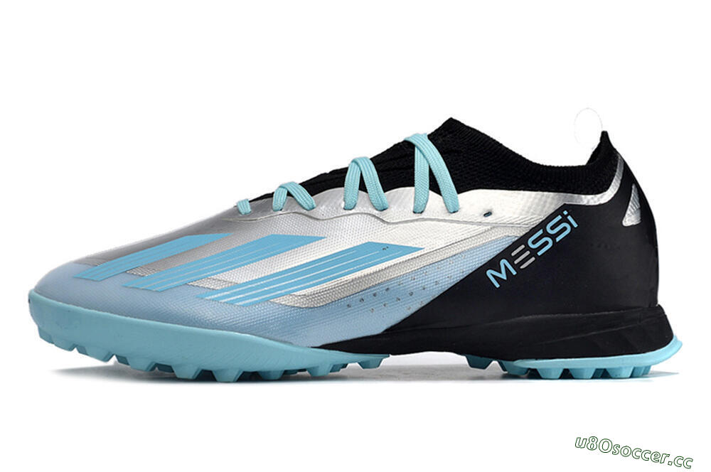 Men's Adidas X Crazyfast.1 TF Artificial Turf Low-Tops Football Shoes - Blue/Silver/Black 0