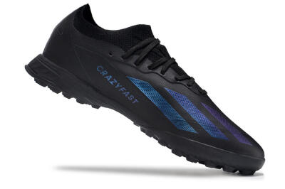 Men's Adidas X Crazyfast.1 TF Artificial Turf Low-Tops Football Shoes - Black/Purple