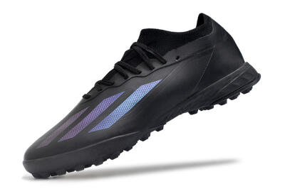 Men's Adidas X Crazyfast.1 TF Artificial Turf Low-Tops Football Shoes - Black/Purple