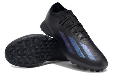 Men's Adidas X Crazyfast.1 TF Artificial Turf Low-Tops Football Shoes - Black/Purple