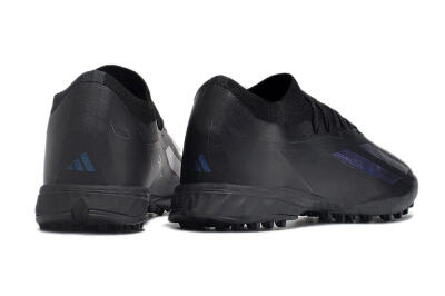 Men's Adidas X Crazyfast.1 TF Artificial Turf Low-Tops Football Shoes - Black/Purple