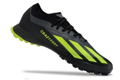Men's Adidas X Crazyfast.1 TF Artificial Turf Low-Tops Football Shoes - Black/Yellow