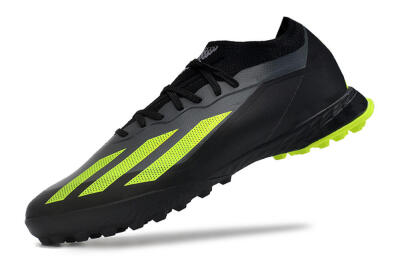 Men's Adidas X Crazyfast.1 TF Artificial Turf Low-Tops Football Shoes - Black/Yellow