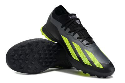Men's Adidas X Crazyfast.1 TF Artificial Turf Low-Tops Football Shoes - Black/Yellow