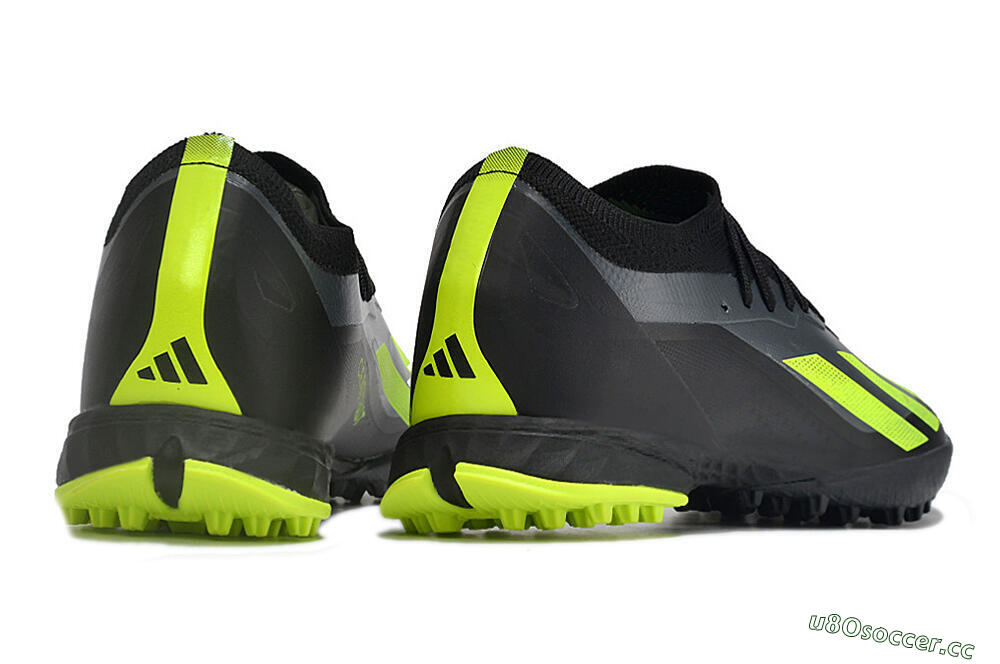 Men's Adidas X Crazyfast.1 TF Artificial Turf Low-Tops Football Shoes - Black/Yellow 6