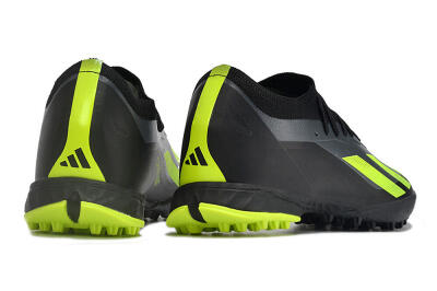 Men's Adidas X Crazyfast.1 TF Artificial Turf Low-Tops Football Shoes - Black/Yellow