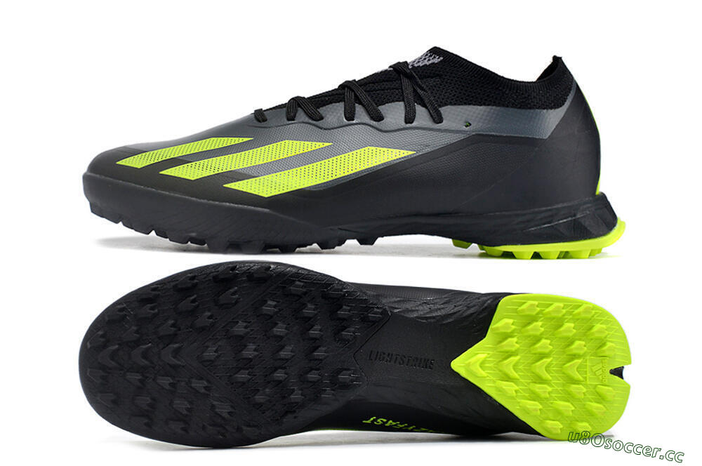 Men's Adidas X Crazyfast.1 TF Artificial Turf Low-Tops Football Shoes - Black/Yellow 1