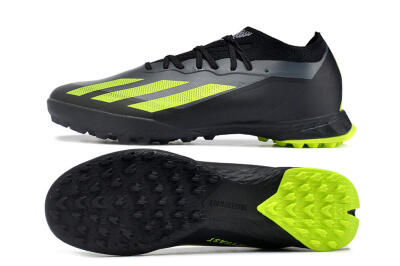 Men's Adidas X Crazyfast.1 TF Artificial Turf Low-Tops Football Shoes - Black/Yellow