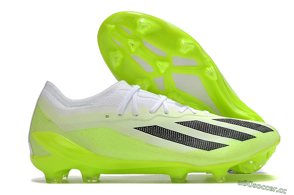 Men's Adidas X Crazyfast.1 Messi FG Firm Ground Low-Tops Football Boots - Green/Black/White 2
