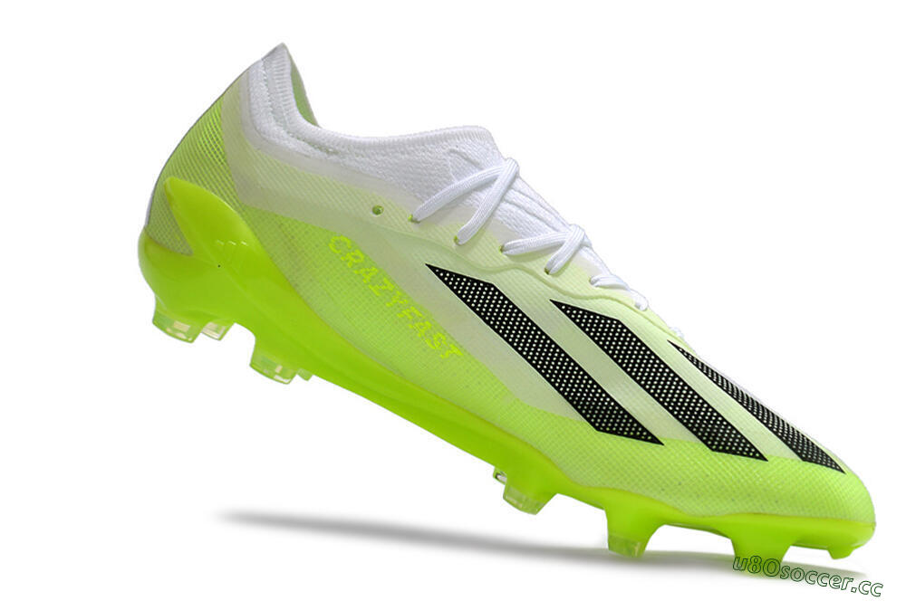 Men's Adidas X Crazyfast.1 Messi FG Firm Ground Low-Tops Football Boots - Green/Black/White 4