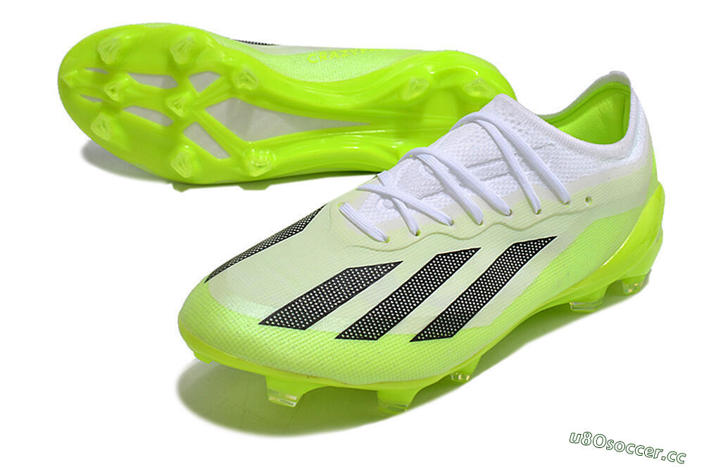 Men's Adidas X Crazyfast.1 Messi FG Firm Ground Low-Tops Football Boots - Green/Black/White 3