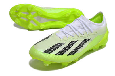 Men's Adidas X Crazyfast.1 Messi FG Firm Ground Low-Tops Football Boots - Green/Black/White