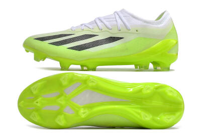 Men's Adidas X Crazyfast.1 Messi FG Firm Ground Low-Tops Football Boots - Green/Black/White
