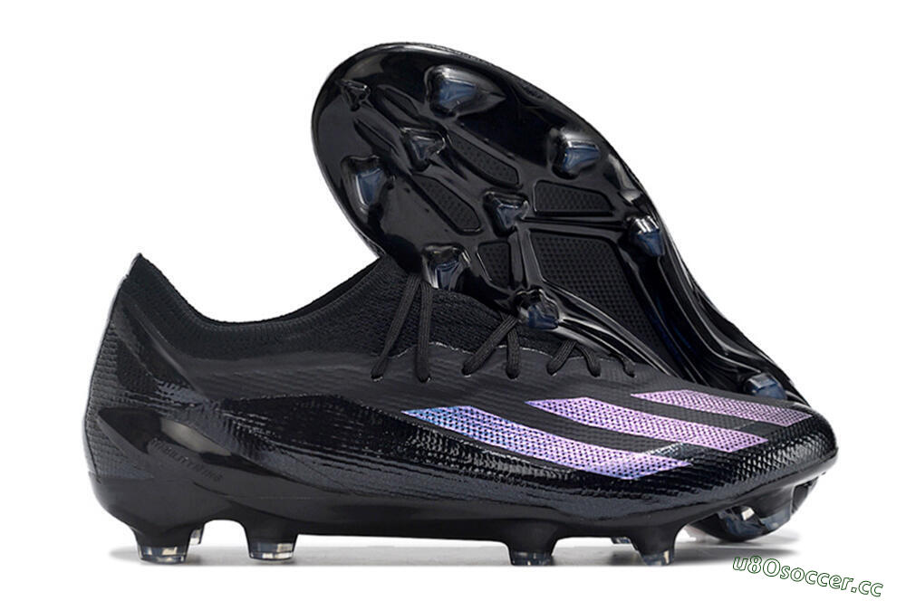 Men's Adidas X Crazyfast.1 FG Firm Ground Low-Tops Football Boots - Black/Purple 2