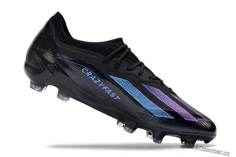 Men's Adidas X Crazyfast.1 FG Firm Ground Low-Tops Football Boots - Black/Purple 4