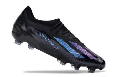 Men's Adidas X Crazyfast.1 FG Firm Ground Low-Tops Football Boots - Black/Purple