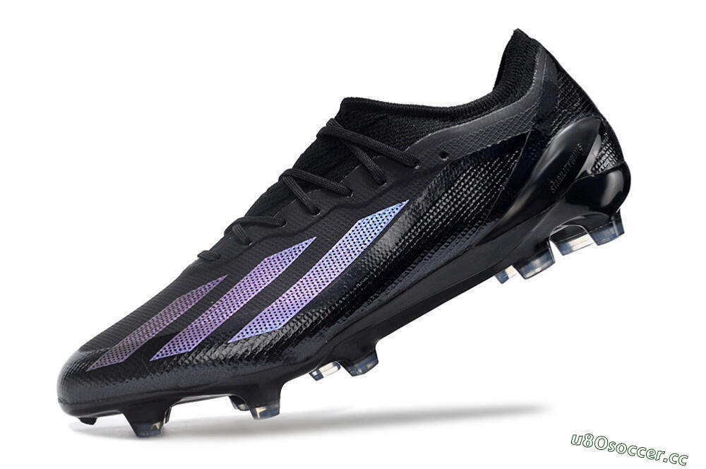 Men's Adidas X Crazyfast.1 FG Firm Ground Low-Tops Football Boots - Black/Purple 5
