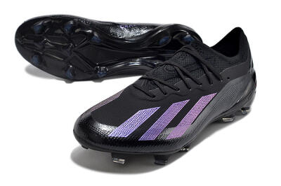 Men's Adidas X Crazyfast.1 FG Firm Ground Low-Tops Football Boots - Black/Purple