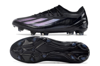 Men's Adidas X Crazyfast.1 FG Firm Ground Low-Tops Football Boots - Black/Purple