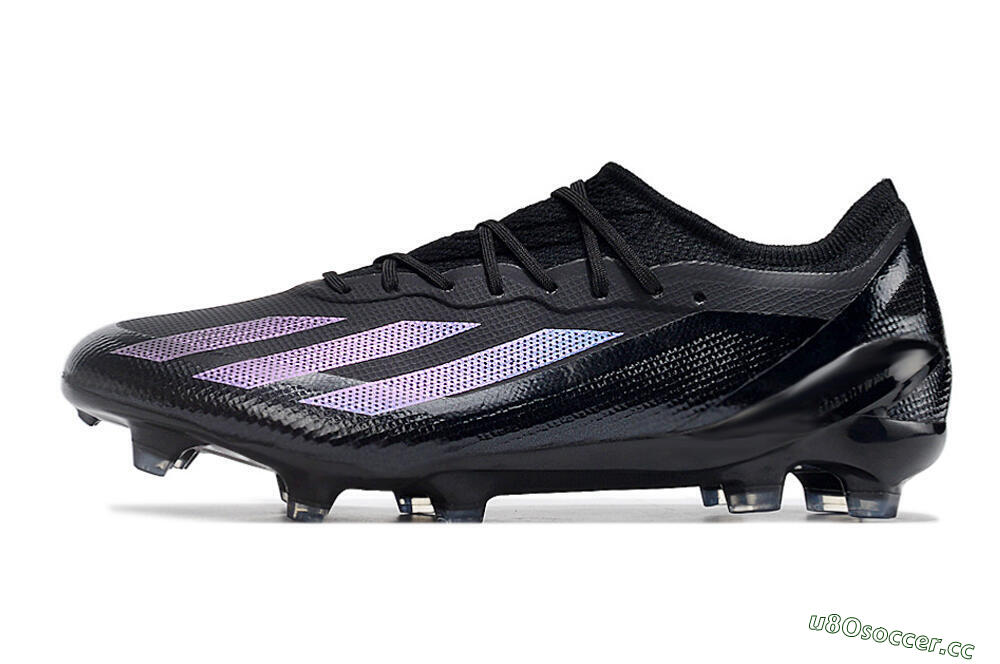 Men's Adidas X Crazyfast.1 FG Firm Ground Low-Tops Football Boots - Black/Purple 0