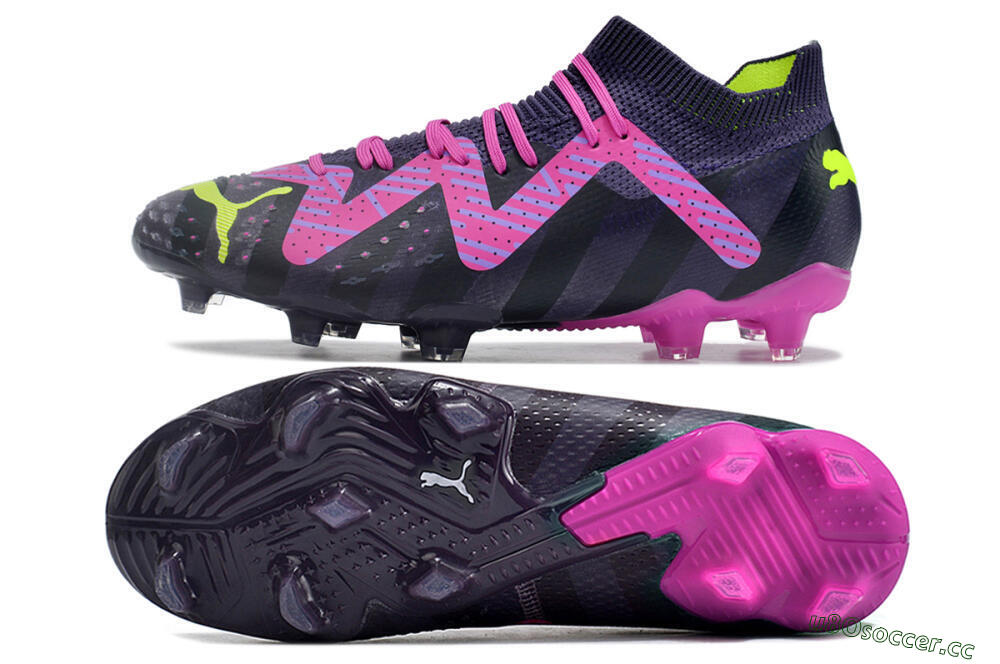 Men's Puma Future Ultimate FG Firm Ground Low-Tops Football Boots - Purple/Pink/Green 1